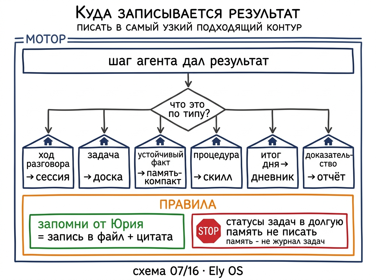 Куда записывается результат